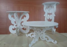 Laser Cut Decorative Wood Tables CDR Vectors File