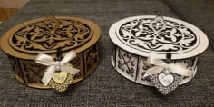 Laser Cut Design Round Box CDR File