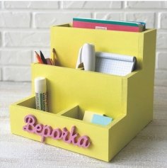 Laser Cut Desk Storage Organizer for Kids DXF File