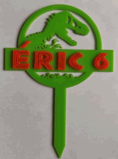 Laser Cut Dinosaur Cake Topper Design Vector File