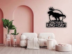Laser Cut Dinosaur King of the Day Room Wall Art Decor Idea