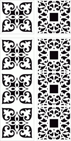 Laser Cut Divider Seamless Floral Grill Set Download Free Vector