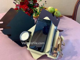 Laser Cut Docking Station for Men Office Desk Organizer
