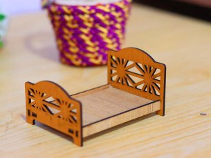 Laser Cut Dollhouse Furniture Plans Miniature Bed Design