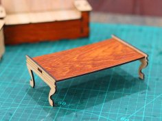 Laser Cut Dollhouse Furniture Table Template 3mm Vector File