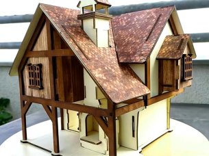 Laser Cut Dollhouse Model Wooden House Design Vector File