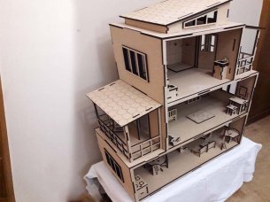 Laser Cut Dollhouse Plans Miniature House for kids