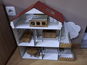 Laser Cut Dollhouse Plans Wooden Miniature House Design