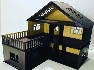 Laser Cut Dollhouse Plant Wooden Miniature Dollhouse Kit