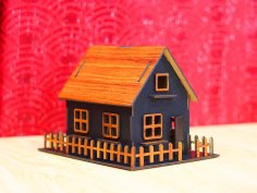 Laser Cut Dollhouse Wooden Toy House Model Kids Puzzle Toy 3mm Free Vector