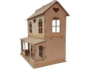 Laser Cut Double Story Dollhouse Design Vector File