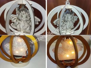 Laser Cut Dragon Pendant Ornament Decor Idea