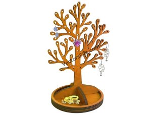 Laser Cut Earring Tree Holder Wooden Jewelry Stand Template