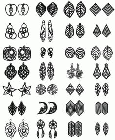 Laser Cut Earrings Jewelry Templates Free CDR Vector Art