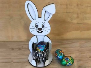 Laser Cut Easter Bunny Personalized Egg Cup Holder Gift Idea