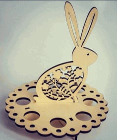 Laser Cut Easter Egg Bunny Holder Free CDR Vectors File