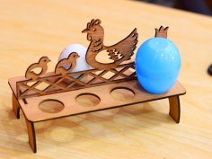 Laser Cut Easter Egg Holder Stand Bunny Egg Display Organizer Stand 3mm Vector File