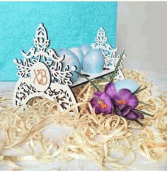 Laser Cut Easter Egg Holder Stand, Wooden Egg Stand Vector File