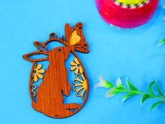 Laser Cut Easter Egg Multilayer Bunny Decor Easter Egg Layered Art Vector File