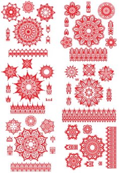 Laser Cut Fancy Ornamental Set CDR File