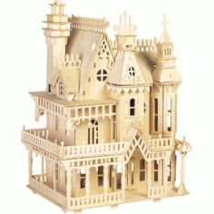 Laser Cut Fantancy Villa House Clock Laser Cut CDR File