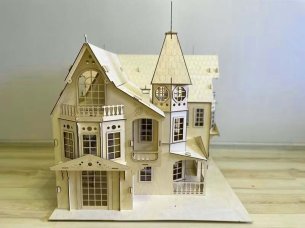 Laser Cut Fantasy Mansion Dollhouse Model Vector File