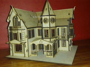 Laser Cut Fantasy Mansion Dollhouse Wood 3D Puzzle Toy Model