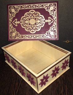 Laser Cut Festive Box with Floral Pattern Design CDR File