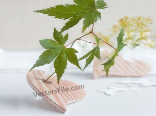 Laser Cut Flask Heart Shape Plant Stand
