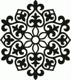 Laser Cut Floral Pattern Stencil Free Vector DXF File