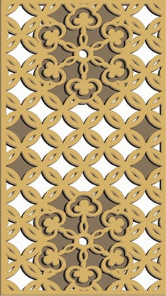 Laser Cut Floral Wooden Engraved Door Panel CDR Vectors File