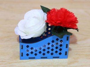 Laser Cut Flower Pot Wooden Flower Basket Template