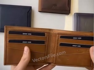 Laser Cut Folding Leather Wallet Template for Men