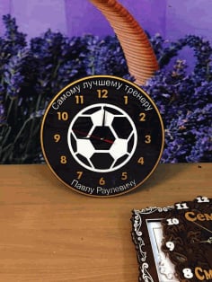 Laser Cut Football Wall Clock, Football Wall Clock CDR Vector File