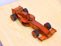 Laser Cut Formula One Car 3D Puzzle Model Kit Vector File