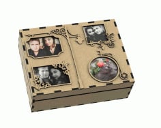 Laser Cut foto album Box DXF File