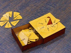 Laser Cut Fraction Learning Puzzle for Kids Educational Toolkit