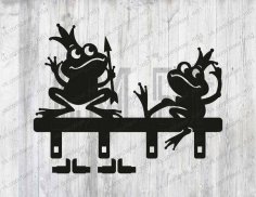 Laser Cut Frog Wall Key Organizer CDR File