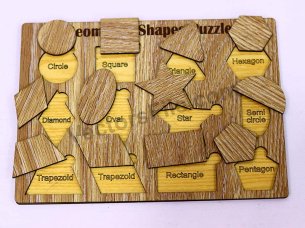 Laser Cut Geometric Puzzle Shape Kid Education Board