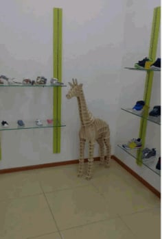 Laser Cut Giraffe 3D Plywood Puzzle 10mm CDR File