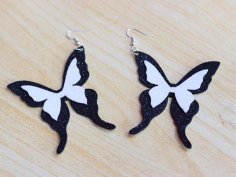 Laser Cut Glitter Paper Butterfly Earring Design Foam Sheet Earrings Free Vector