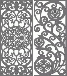 Laser Cut Grill Panel For Room Divider Set Free DXF File