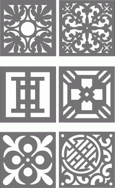 Laser Cut Grill Room Divider Patterns Set Download Free Vector