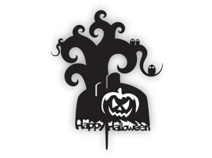 Laser Cut Halloween Cake Topper Template Vector File