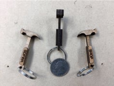 Laser Cut Hammer Keychain CDR File