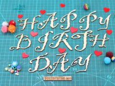 Laser Cut Happy Birthday Stencil Font for Laser Cutting DXF and CDR File