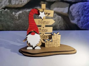 Laser Cut Happy New Year and Christmas Decoration Stand