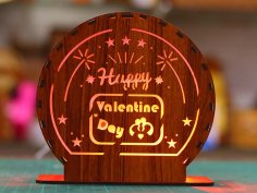 Laser Cut Happy Valentine Day Lamp Table Lamp Night Light LED Lamp 3mm DXF and CDR File