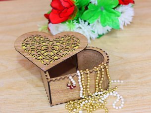 Laser Cut Heart Gift Box Jewelry Box Template Vector File