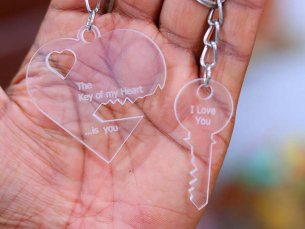 Laser Cut Heart Keychain Acrylic Keyring Idea Vector File